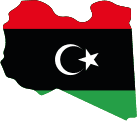 خريطة ليبيا بألوان العلم